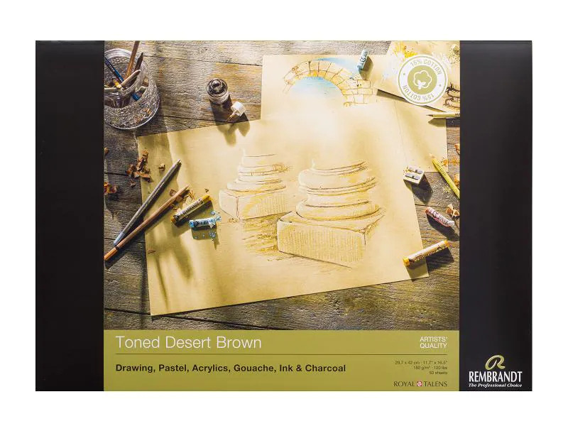 Rembrandt Malblock Toned A3, 50 Blatt, Braun