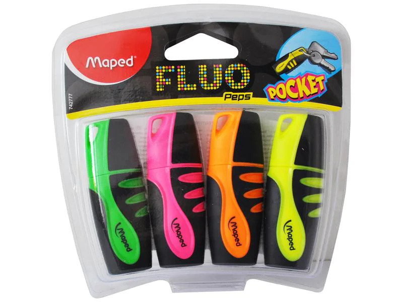 maped Textmarker Fluo Peps Pocket Mini, 4 Stück