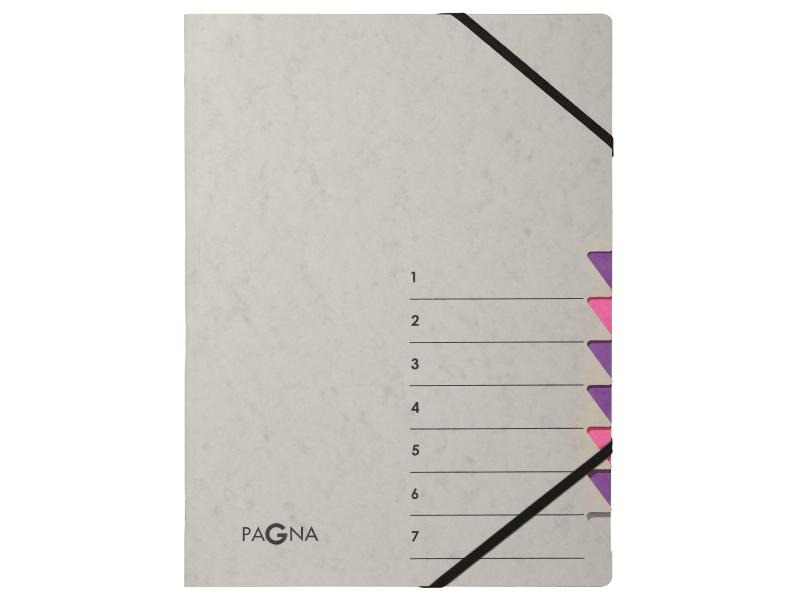 Pagna Ordnungsmappe A4 Easy Grey Grau; Lila, 7 Fächer