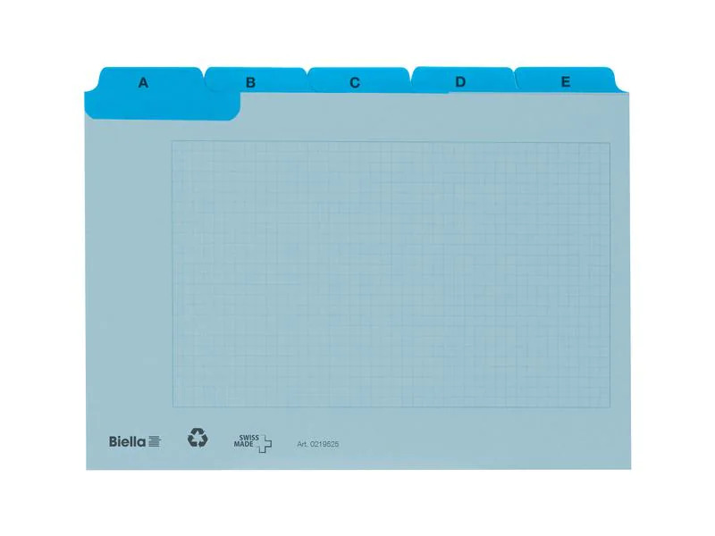 Biella Karteikarten A7, A-Z, 25-teilig, Blau