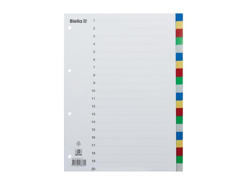 Biella Register A4 PP 20 Taben mit Indexblatt