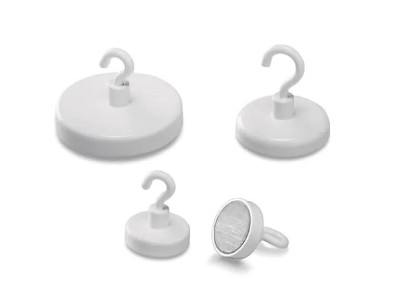 Magnetoplan Hakenmagnet Ø 2.5 cm Weiss, 1 Stück