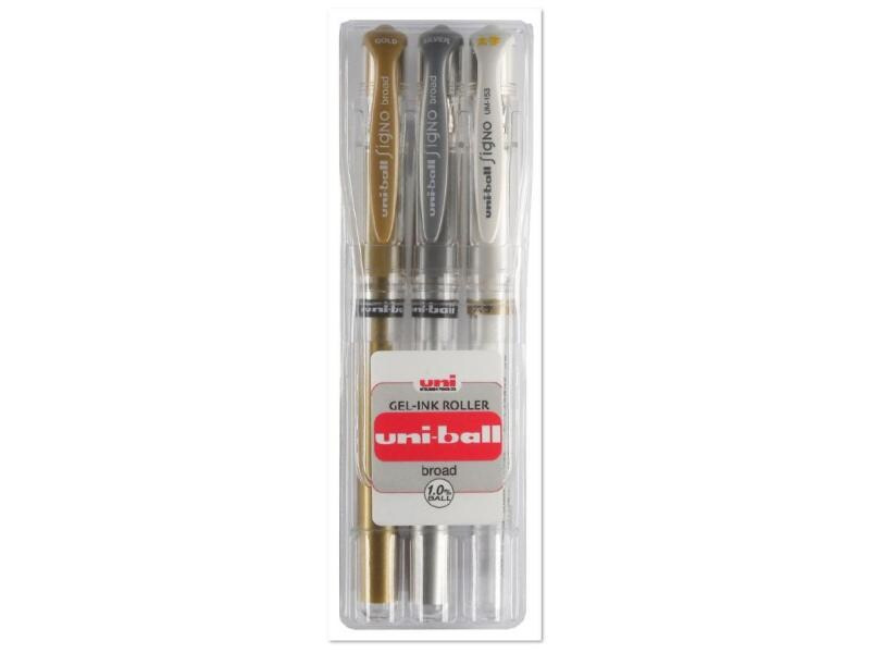 Uni Gelschreiber Uniball Signo Broad 1 mm 3 Stück im Etui