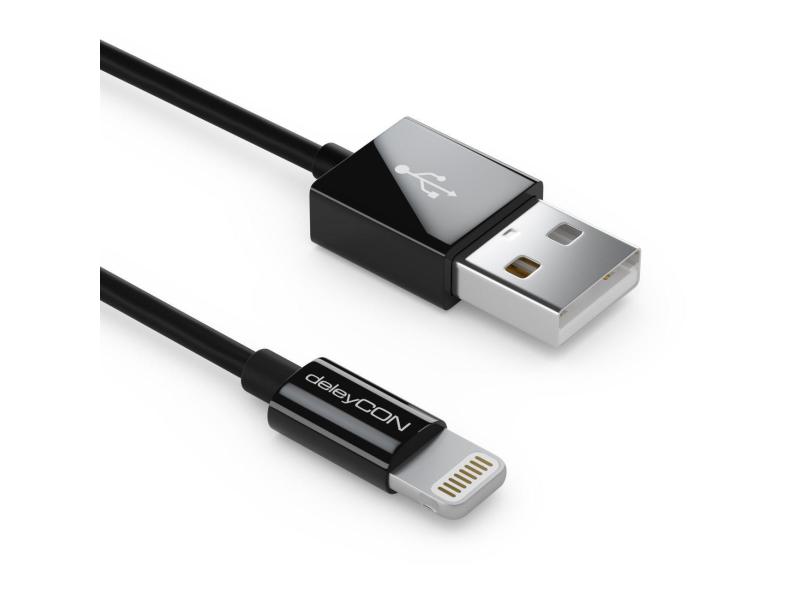 deleyCON USB 2.0-Kabel  USB A - Lightning 1 m