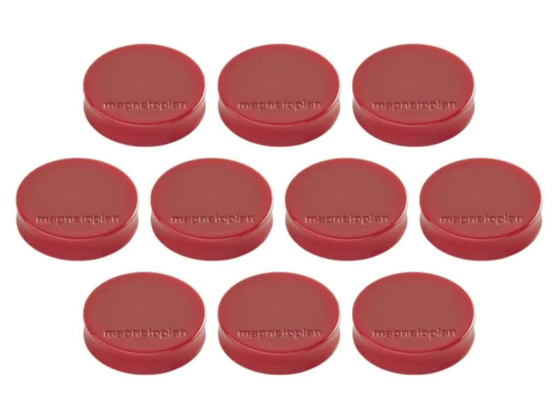 Magnetoplan Haftmagnet Ergo Medium Ø 3 cm Rot, 10 Stück