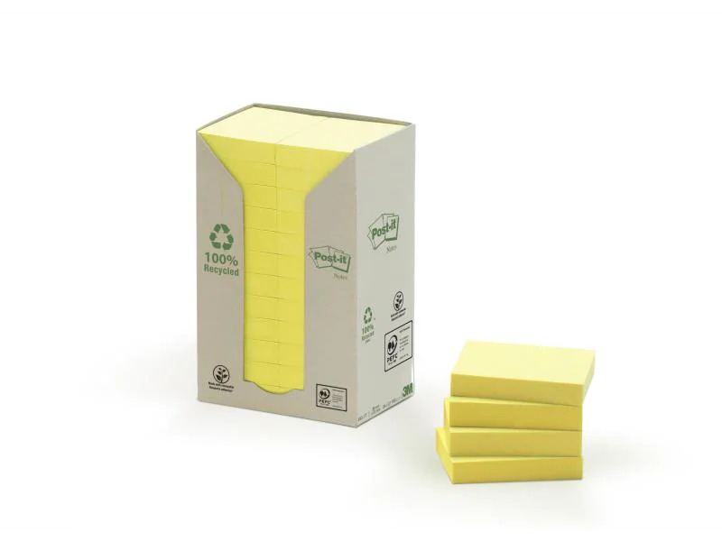 Post-it Notizzettel Post-it Recycling Notes 3.8 cm x 5.1 cm Gelb