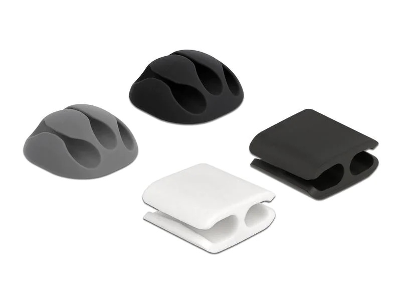 Delock Kabelhalter und Kabelclip Set 4 Stück