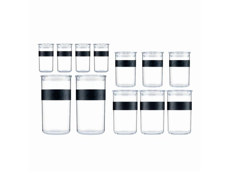 Bodum Vorratsglas Presso 12 Stück, 0.25 l/0.6 l/1 l/2 l,