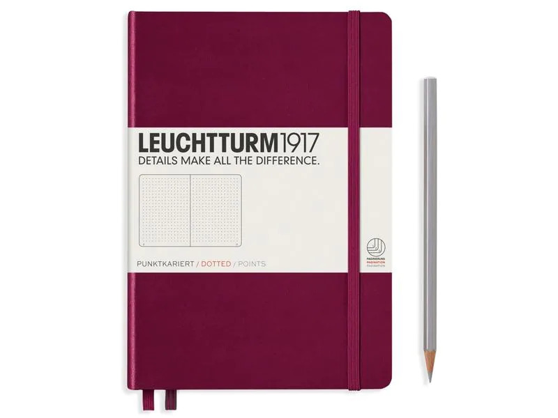 Leuchtturm Notizbuch Medium A5, Dot, 2-teilig, Port Rot