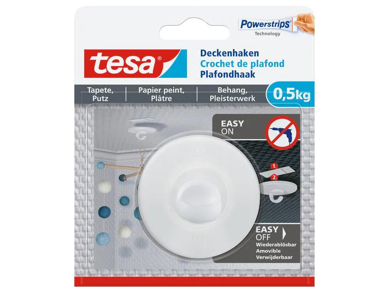 tesa Deckenhaken für Tapete &amp; Putz 0.5 kg