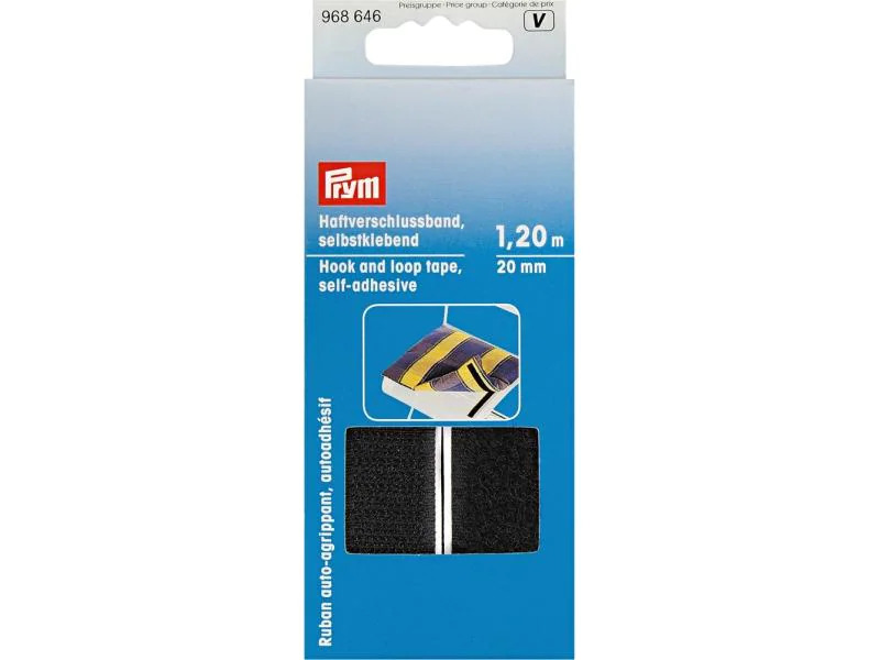 Prym Klettbandverschluss 1.2 m selbstklebend, Schwarz