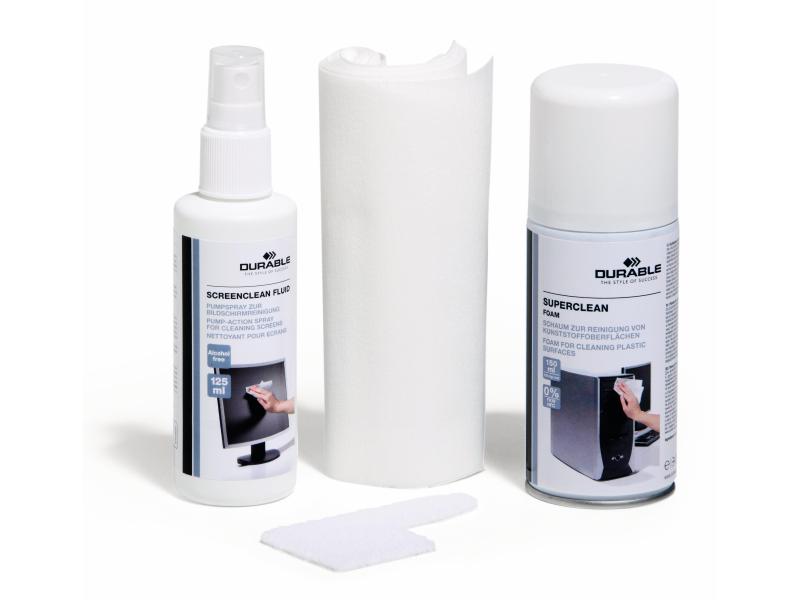 DURABLE Reinigungsspray und Tuch PC Cleaning Kit 125 ml; 150 ml