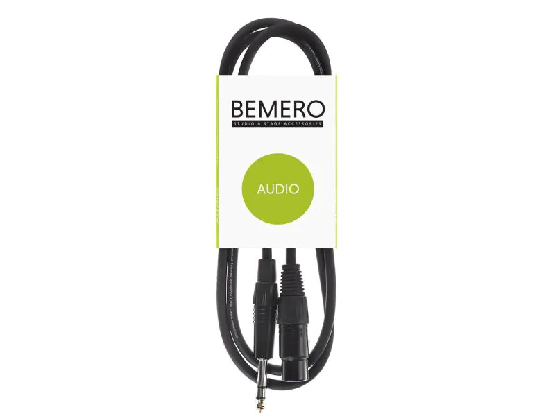 Bemero XLR-Kabel XLRm - 6.3 Klinken symmetrisch 0.75 m, Schwarz