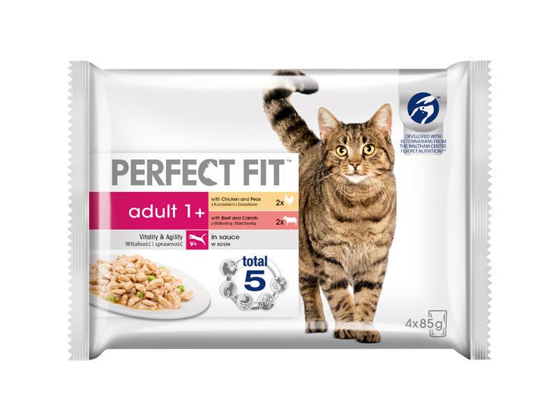 Perfect Fit Nassfutter Adult 1+ Rind &amp; Huhn 4 x 85 g