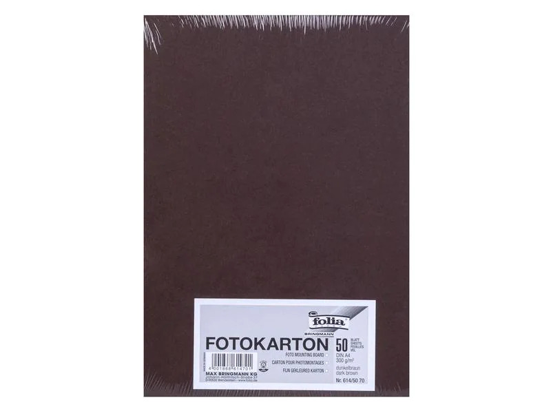 Folia Fotokarton A4, 300 g/m², 50 Blatt, Dunkelbraun
