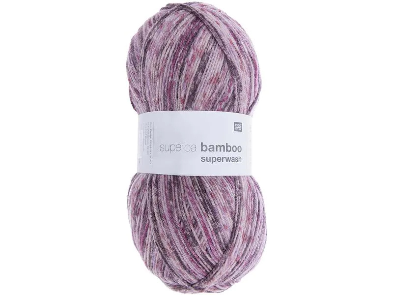 Rico Design Wolle Bamboo für Socken 4-fädig, 100 g, Lila