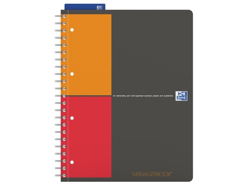 Oxford Notizbuch International Managerbook, A4 +, Liniert, Grau