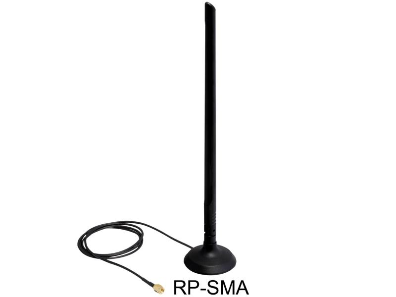 Delock WLAN-Antenne RP-SMA, 30cm RP-SMA 6.5 dBi Rundstrahl
