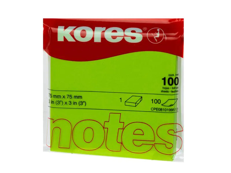 Kores Notizzettel 7.5 x 7.5 cm, Neongrün