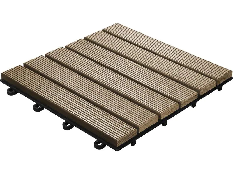 Florco Balkon-&amp; Terrassenplatten Esche, 6 Latten 30 x 30, 6 Stk.