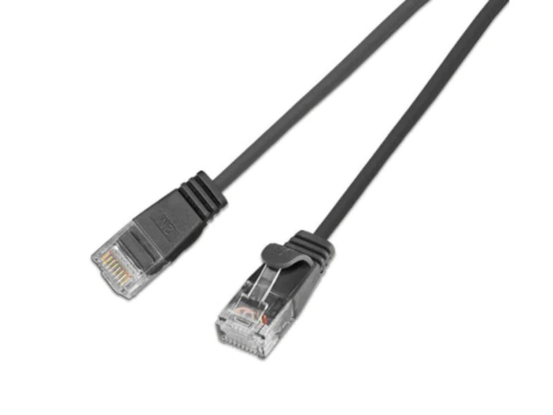 SLIM Slimpatchkabel RJ-45 - RJ-45, Cat 6, UTP, 3 m, Schwarz