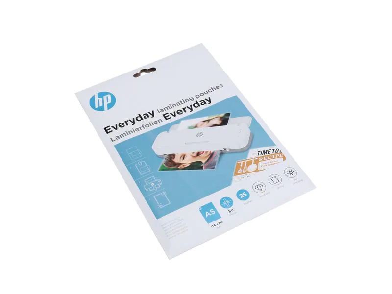 HP Laminierfolie Everyday A5, 80 µm, 25 Stück, Glänzend