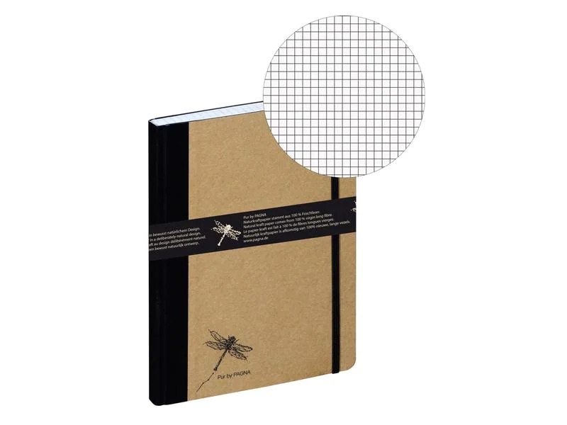 Pagna Notizbuch Pur A5, Kariert, Braun