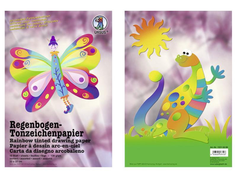 URSUS Tonzeichenpapier 23 x 33 cm Regenbogenverlauf