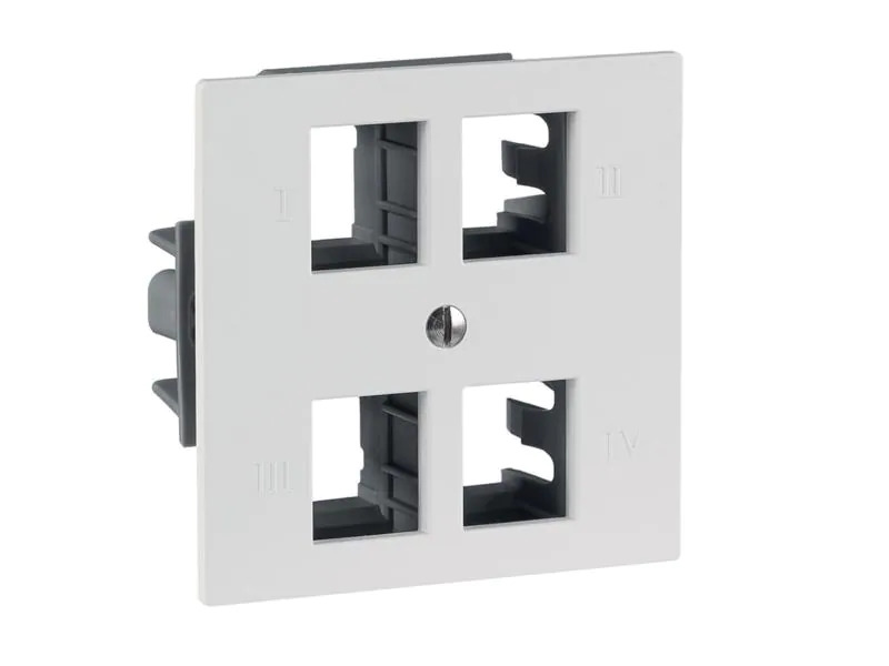 R&amp;M Netzwerkdose EDIZIOdue 60 x 60, 4x 1 Port leer, Cat 6A, Ws