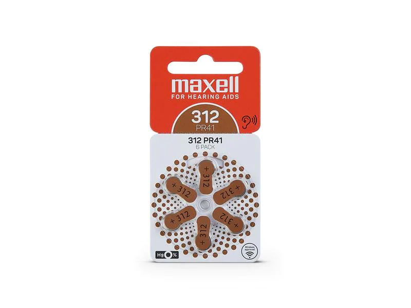 Maxell Europe LTD. Hörgerätebatterie PR41- 312, 6 Stück