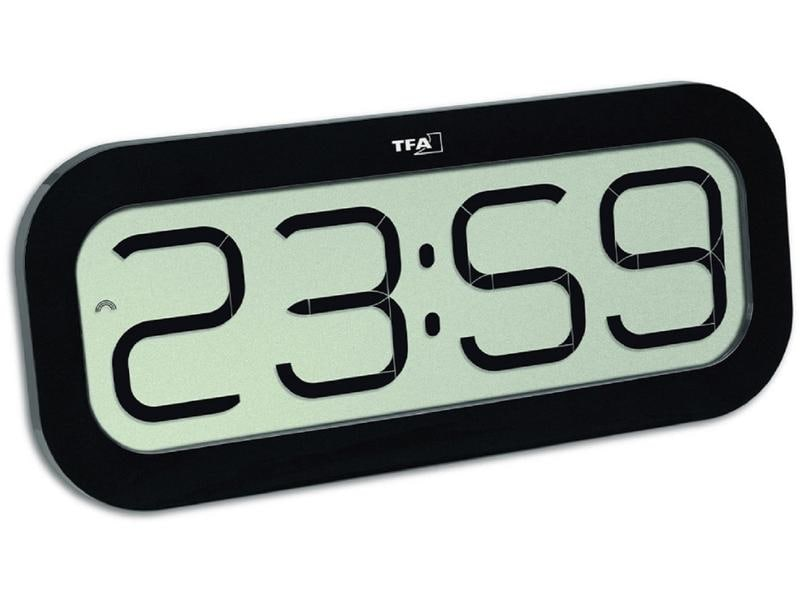 TFA Dostmann Funk-Wanduhr Digital Bimbam Schwarz