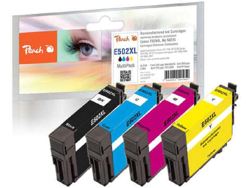 Peach Tinte Epson No 502XL (T02W6) 1x BK, C, M, Y