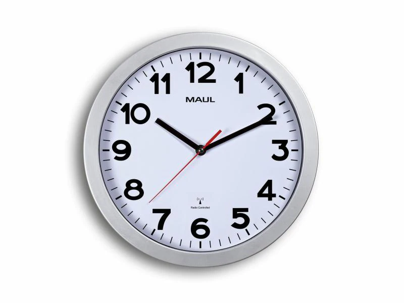 Maul Wanduhr MAULstep Ø 30 cm Silber/Weiss