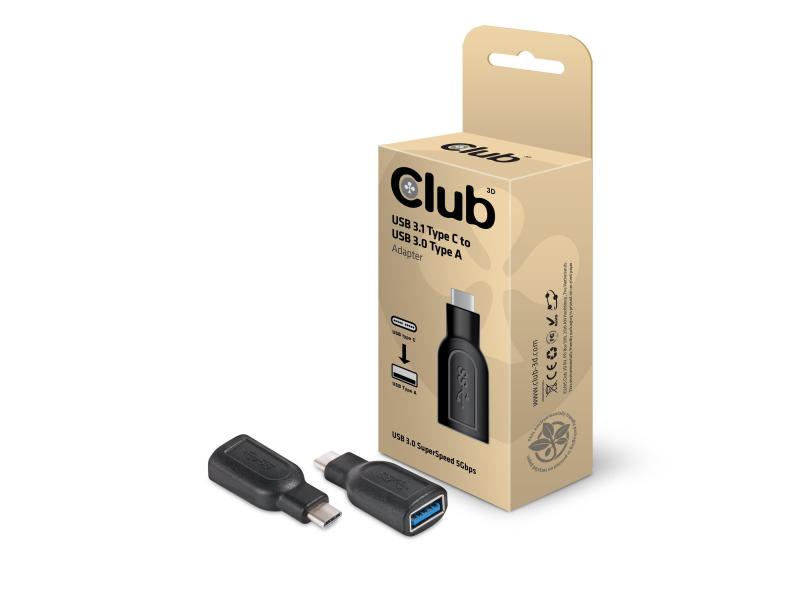 Club 3D USB 3.0 Adapter CAA-1521 USB-C Stecker - USB-A Buchse