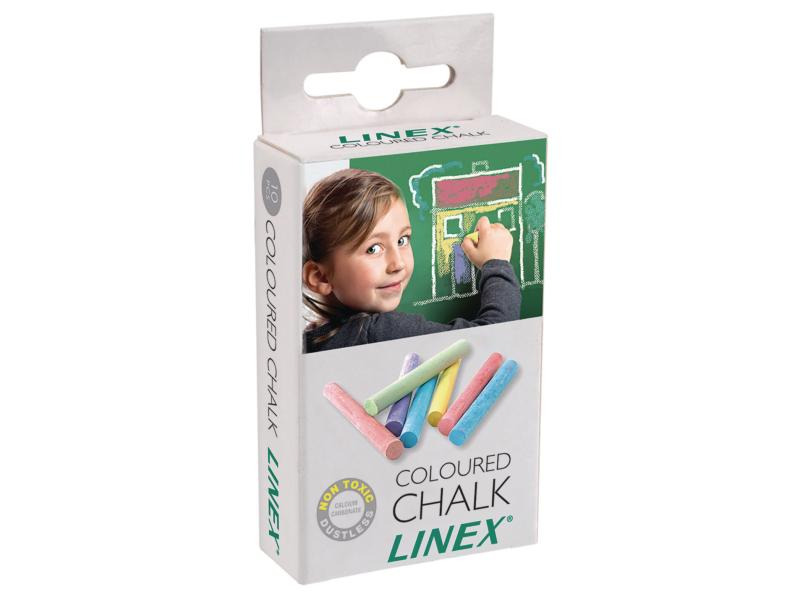 Linex Wandtafelkreide 10 Stück, Mehrfarbig