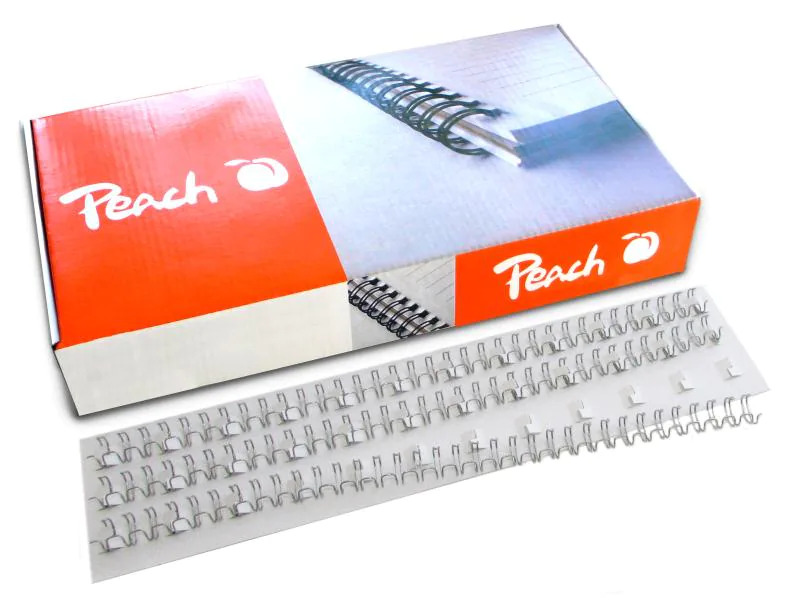 Peach Binderücken PW064-01 6 mm Draht Silber, 100 Stück