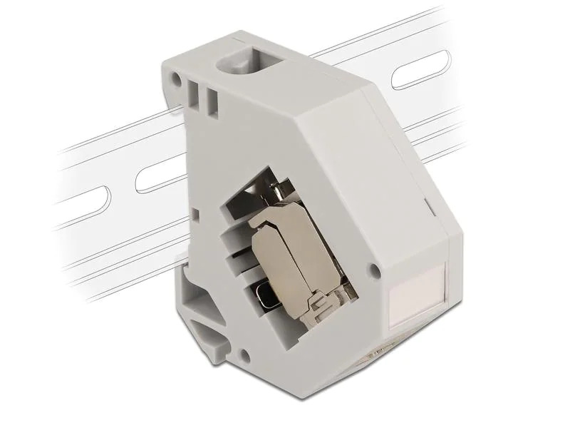 Delock Hutschienenhalter mit Keystone Modul RJ45 Buchse Cat.6A LSA