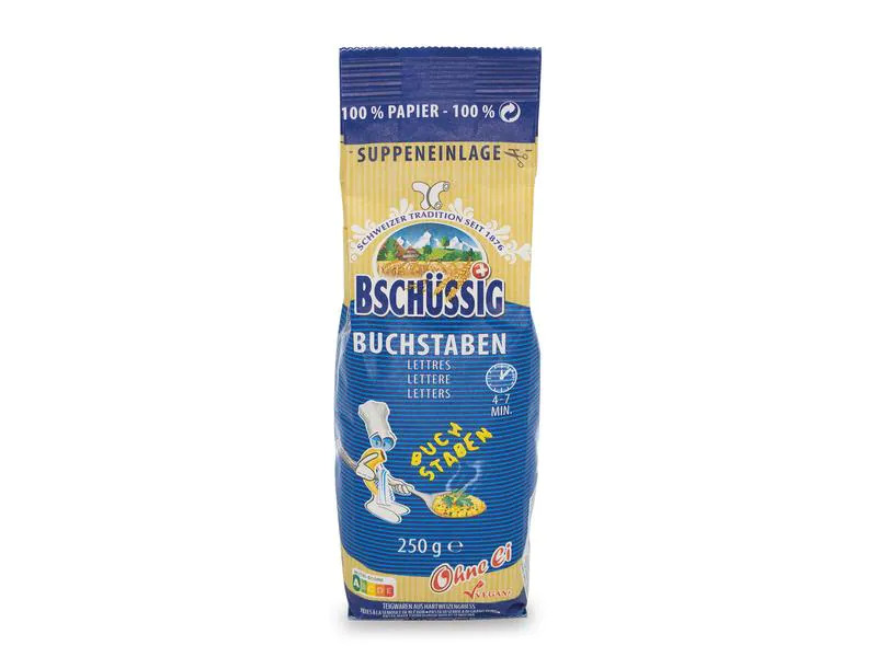 Bschüssig Teigwaren Napoli Vegan Buchstaben 250 g