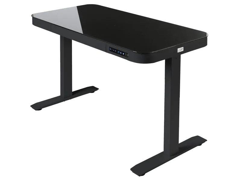 seville classics Tisch Airlift 121 x 61 cm, Schwarz