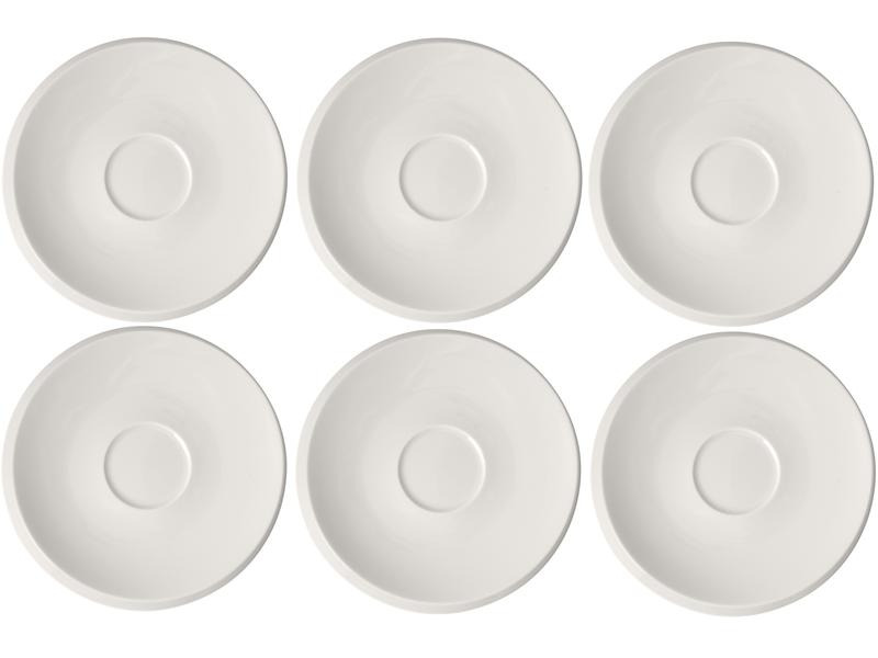 Villeroy &amp; Boch Untertasse New Moon 6 Stück, Weiss