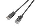 SLIM Slimpatchkabel RJ-45 - RJ-45, Cat 6, UTP, 2 m, Schwarz