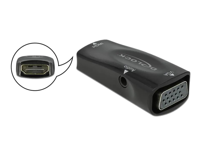 Delock Adapter 1080p HDMI - 3.5 mm Klinke/VGA