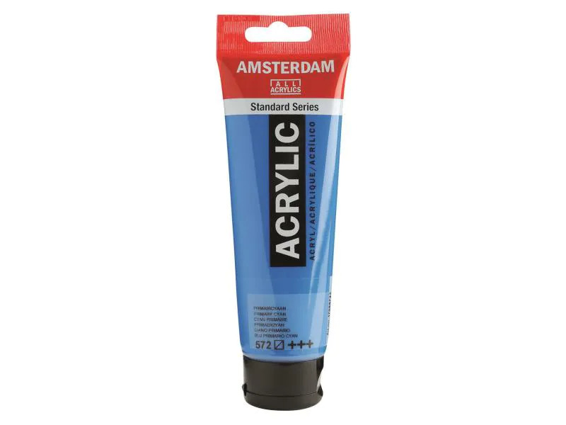 Amsterdam Acrylfarbe Standard 572 Primärzyan halbtransparent, 120 ml