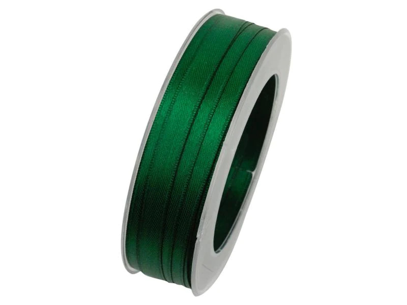GOLDINA Satinband 10 mm x 25 m, Dunkelgrün, 1 Stück