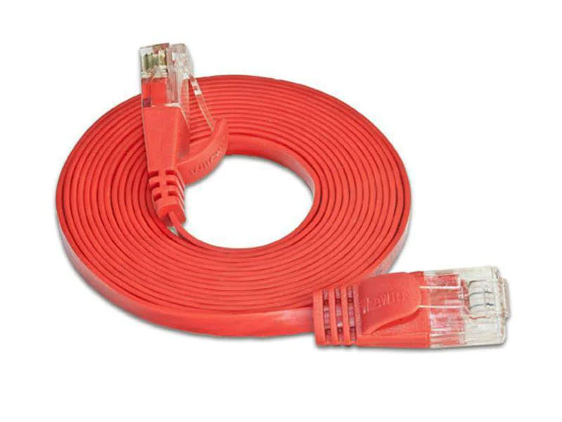 SLIM Slimpatchkabel RJ-45 - RJ-45, Cat 6, UTP, 15 m, Rot