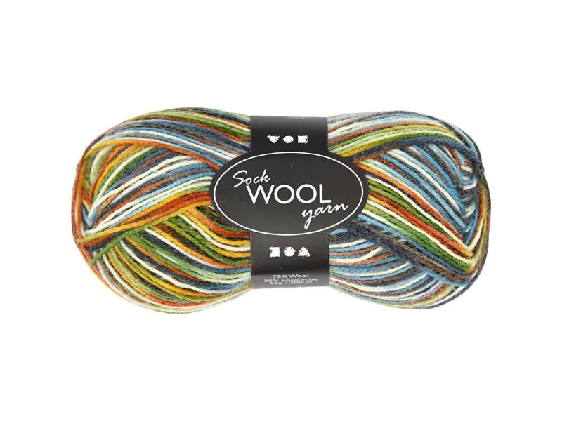 Creativ Company Wolle 50 g für Socken, Multicolor
