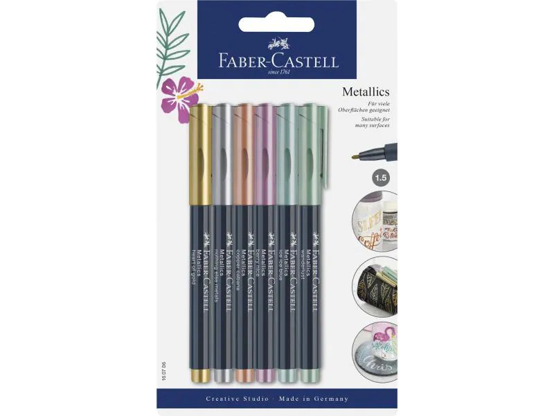 Faber-Castell Filzstift Metallics 6 Stück