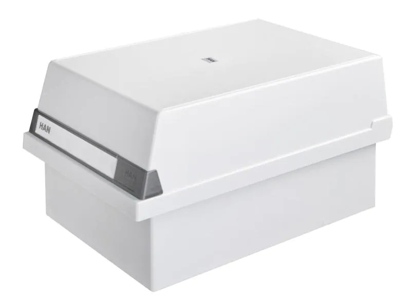 HAN Karteibox A5  Quer, 1300 Karten, Grau