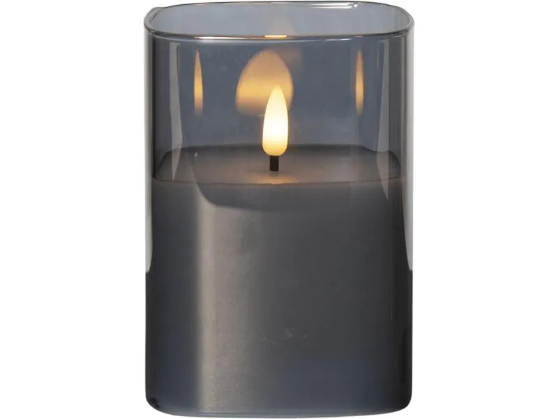 Star Trading LED-Kerze Pillar Flamme Ø 9 x 12.5 cm, Schwarz