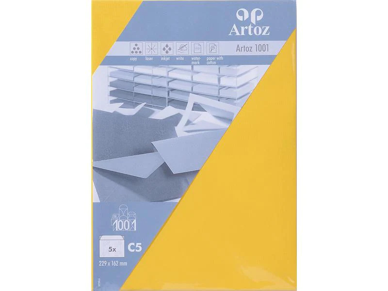 Artoz Couvert 1001, C5, 5 Stück, Sonnengelb